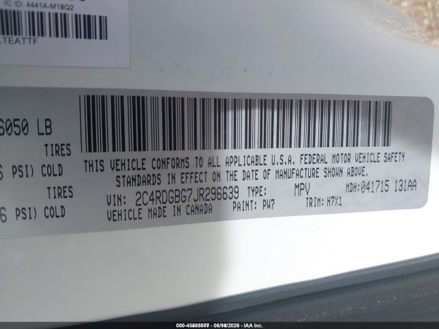 Dodge Grand Caravan Se 2018 2C4RDGBG7JR296639 Image 9