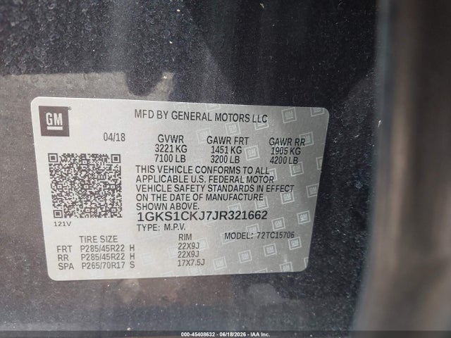 GMC YUKON DENALI 2018 1GKS1CKJ7JR321662 Image 9