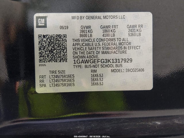Chevrolet Express 2500 Ls 2019 1GAWGEFG3K1317929 Image 9