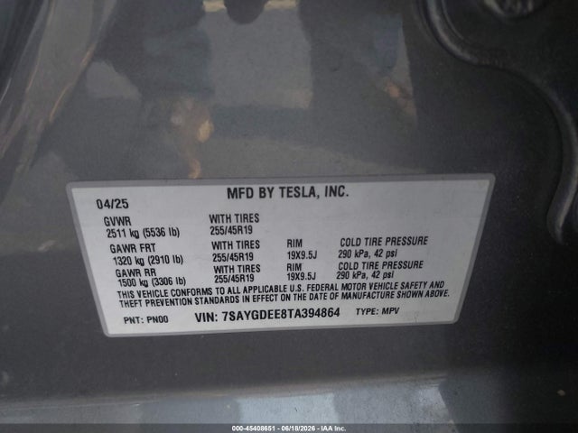 Tesla Model Y 2026 7SAYGDEE8TA394864 Image 9