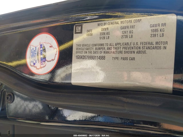 2009 Cadillac Dts 1se მანქანა იყიდება აუქციონზე, vin: 1G6KD57999U114988, აუქციონის ნომერი: 45408682