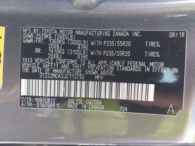 Продажа на аукционе авто 2018 Lexus Rx 350, vin: 2T2ZZMCA3JC113792, номер лота: 45408719