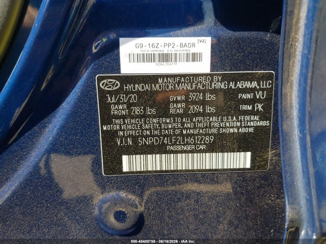 Hyundai ELANTRA SE 2020 5NPD74LF2LH612289 Image 9