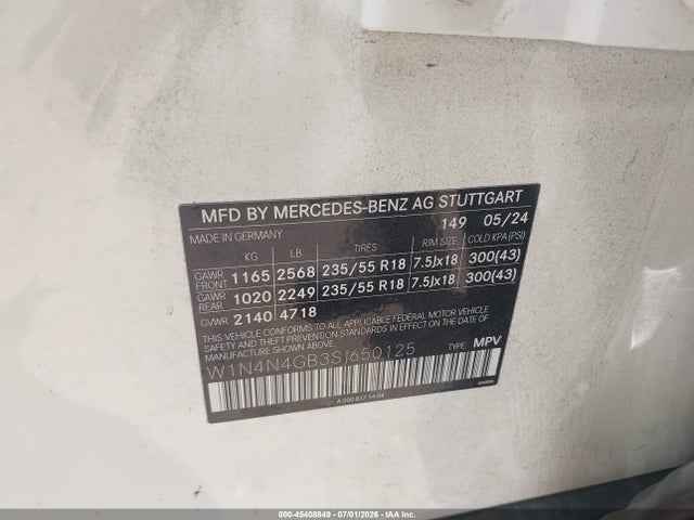 W1N4N4GB3SJ650125 Mercedes-Benz Gla 250 4matic