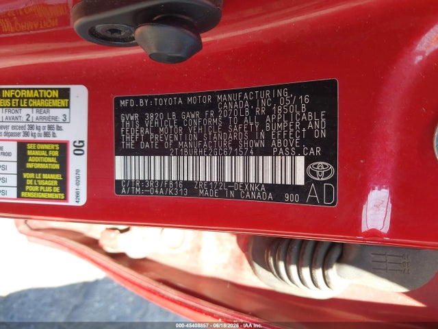 Toyota Corolla Le Plus 2016 2T1BURHE2GC671574 Image 9
