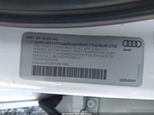 Продаж на аукціоні авто 2013 Audi A6 3.0t Premium, vin: WAUJGAFC6DN081468, номер лоту: 45408896