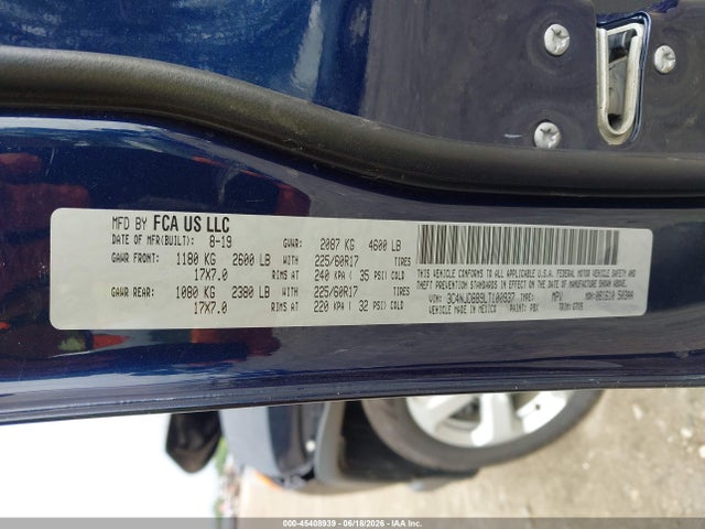 45408939 :رقم المزاد ، 3C4NJDBB9LT100937 vin ، 2020 Jeep Compass Latitude 4x4 مزاد بيع
