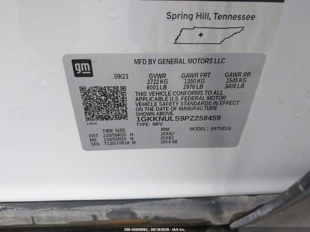 GMC Acadia Awd Slt 2023 1GKKNULS9PZ258459 Image 9