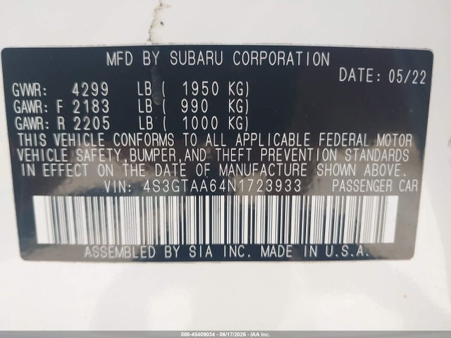 Subaru Impreza Base 5-door 2022 4S3GTAA64N1723933 Image 9