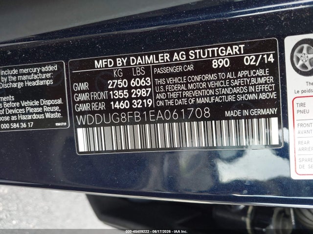 Продаж на аукціоні авто 2014 Mercedes-benz S 550 4matic, vin: WDDUG8FB1EA061708, номер лоту: 45409222