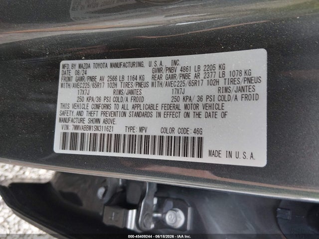 Aukcja sprzedaży 2025 Mazda Cx-50 2.5 S Preferred Package, vin: 7MMVABBM1SN311621, numer aukcji: 45409244