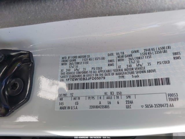 Ford F-150 Xl 2018 1FTEW1EB2JFD05079 Image 9