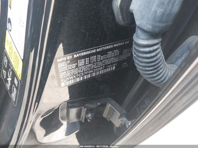 BMW X3 Xdrive35i 2015 5UXWX7C57F0K35587 Image 9