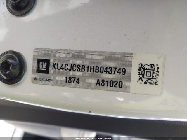 Aukcja sprzedaży 2017 Buick Encore Essence, vin: KL4CJCSB1HB043749, numer aukcji: 45409405
