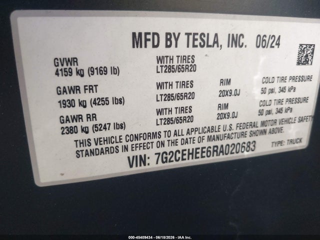 7G2CEHEE6RA020683 Tesla Cybertruck Cyberbeast