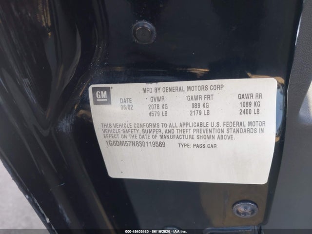 Продажа на аукционе авто 2003 Cadillac Cts Standard, vin: 1G6DM57N830119569, номер лота: 45409460
