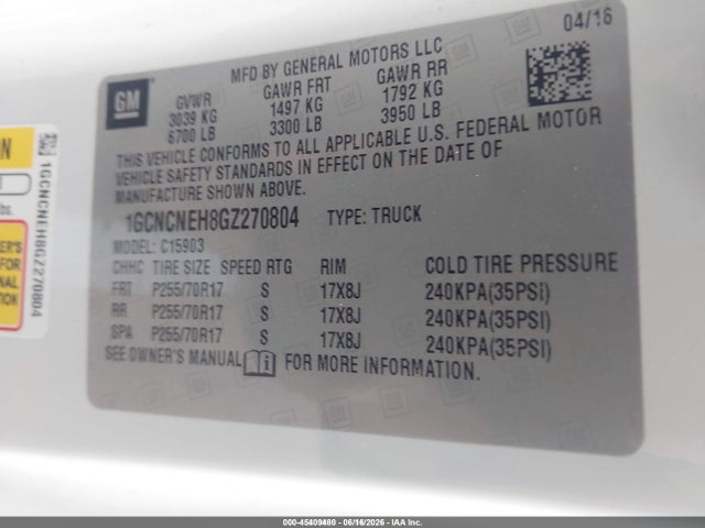 Chevrolet Silverado 1500 Wt 2016 1GCNCNEH8GZ270804 Image 9