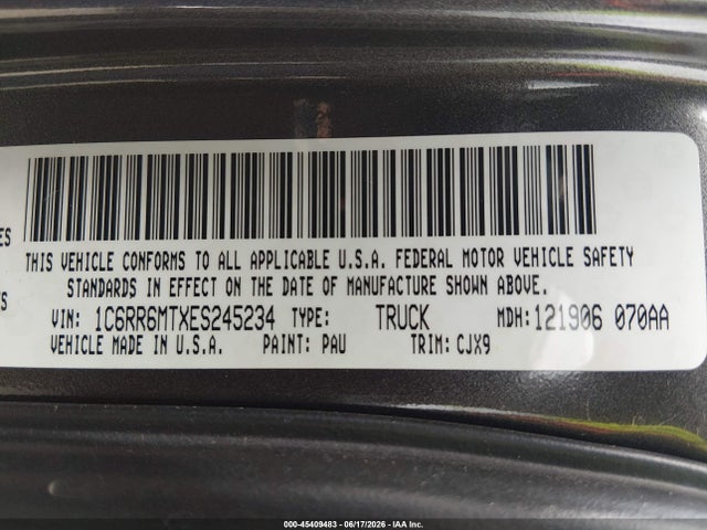Продаж на аукціоні авто 2014 Ram 1500 Sport, vin: 1C6RR6MTXES245234, номер лоту: 45409483