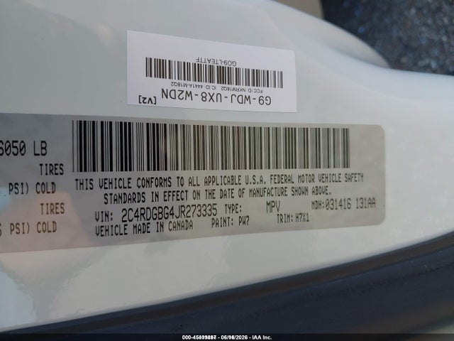 Dodge Grand Caravan Se 2018 2C4RDGBG4JR273335 Image 9