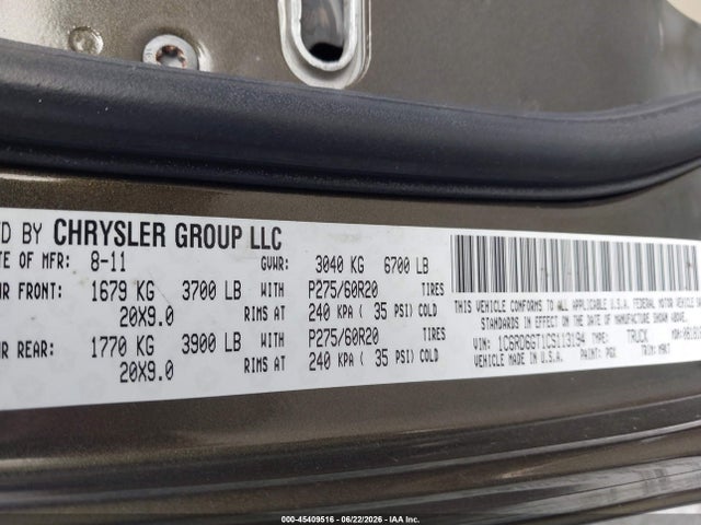Продаж на аукціоні авто 2012 Ram 1500 Slt, vin: 1C6RD6GT1CS113194, номер лоту: 45409516
