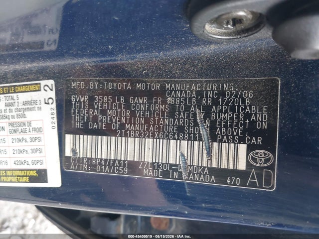 Aukcja sprzedaży 2006 Toyota Corolla Ce, vin: 2T1BR32EX6C648811, numer aukcji: 45409519