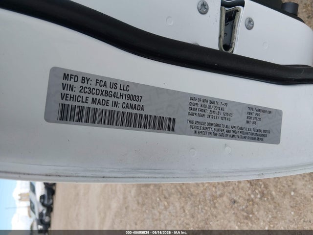 Dodge Charger Sxt Rwd 2020 2C3CDXBG4LH190037 Image 9