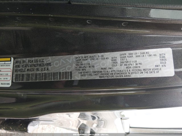 2024 Jeep Wrangler 4-door Sport Rhd 4x4 მანქანა იყიდება აუქციონზე, vin: 1C4PJXKN2RW261895, აუქციონის ნომერი: 45409641