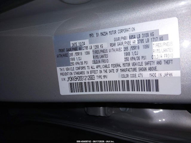 JM3KKBHD6S1212993 Mazda Cx-90 3.3 Turbo Preferred Package