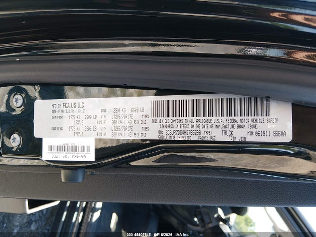Aukcja sprzedaży 2017 Ram 1500 Tradesman  4x4 8' Box, vin: 3C6JR7DG4HG765298, numer aukcji: 45409745
