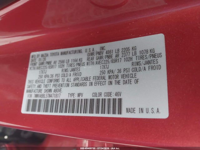 2026 Mazda Cx-50 2.5 S Preferred მანქანა იყიდება აუქციონზე, vin: 7MMVABBL5TN471817, აუქციონის ნომერი: 45409755