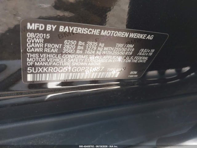 2016 Bmw X5 Xdrive35i მანქანა იყიდება აუქციონზე, vin: 5UXKR0C51G0P21457, აუქციონის ნომერი: 45409782