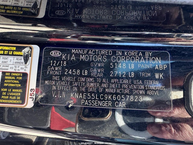 45409977 :رقم المزاد ، KNAE55LC9K6057823 vin ، 2019 Kia Stinger Gt2 مزاد بيع