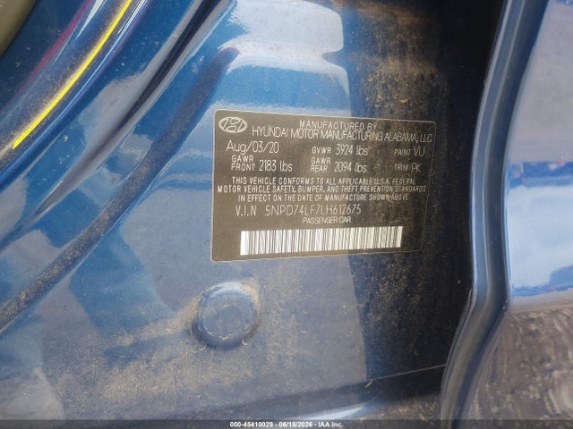 Hyundai ELANTRA SE 2020 5NPD74LF7LH612675 Image 9
