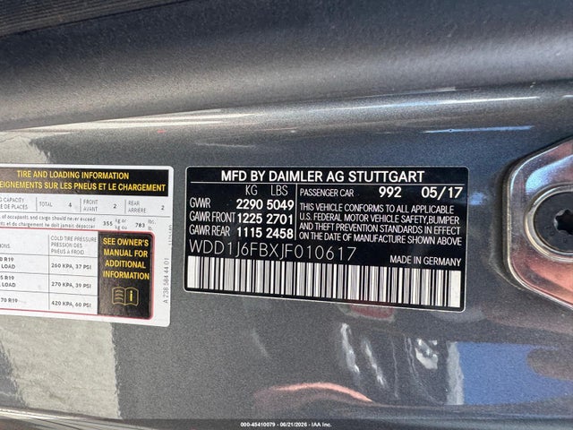Продажа на аукционе авто 2018 Mercedes-benz E 400, vin: WDD1J6FBXJF010617, номер лота: 45410079