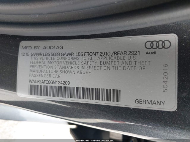 Audi S6 Premium Plus 2016 WAUF2AFC0GN124209 Image 9