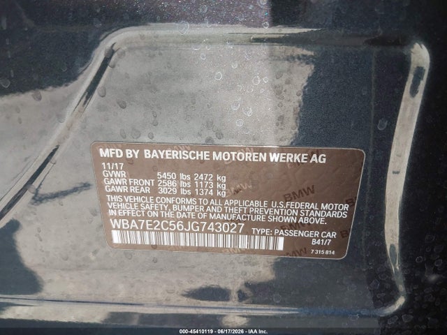 BMW 740I 2018 WBA7E2C56JG743027 Image 9