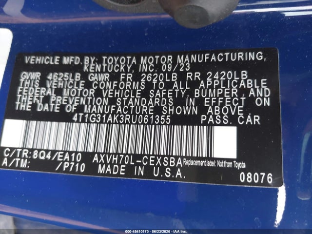 4T1G31AK3RU061355 Toyota Camry Hybrid Se