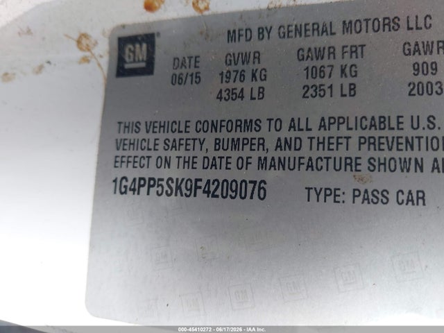 Buick Verano 2015 1G4PP5SK9F4209076 Image 9