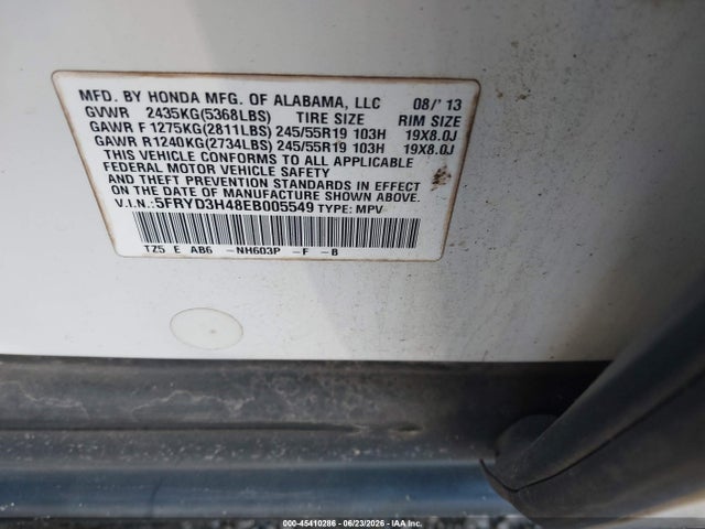 Продаж на аукціоні авто 2014 Acura Mdx Technology Package, vin: 5FRYD3H48EB005549, номер лоту: 45410286