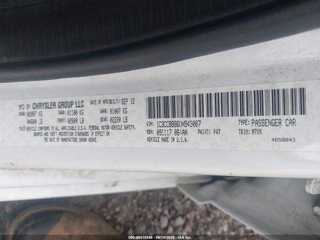 45410346 :رقم المزاد ، 1C3CCBBB6DN543087 vin ، 2013 Chrysler 200 Touring مزاد بيع