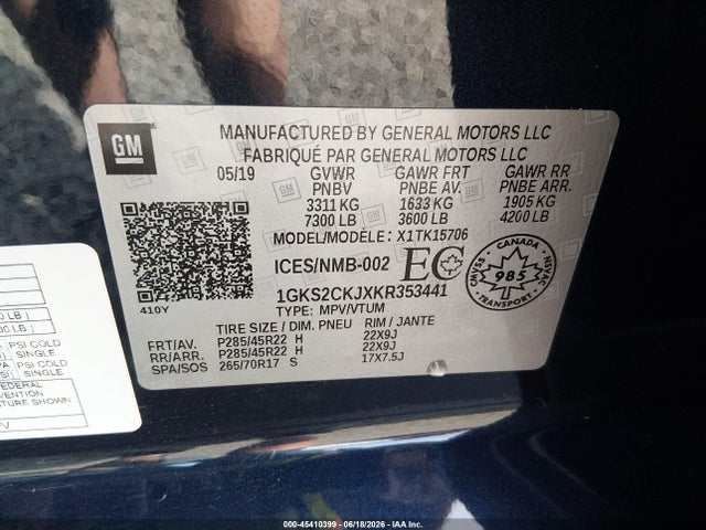 GMC YUKON DENALI 2019 1GKS2CKJXKR353441 Image 9