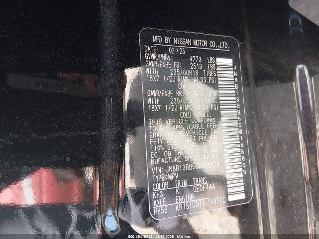 JN8BT3BB5SW166809 Nissan Rogue Sv Intelligent Awd