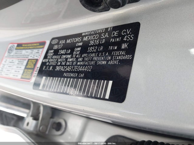 KIA RIO S 2018 3KPA25AB1JE044402 Image 9