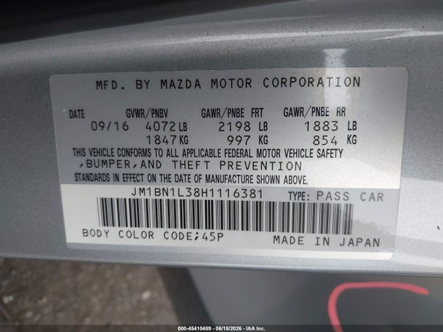 Mazda Mazda3 Touring 2.5 2017 JM1BN1L38H1116381 Image 9