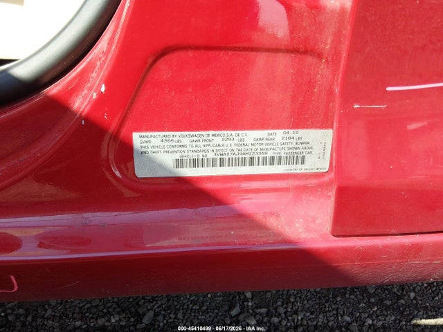 Продаж на аукціоні авто 2010 Volkswagen Jetta Limited Edition, vin: 3VWAX7AJ9AM123369, номер лоту: 45410499