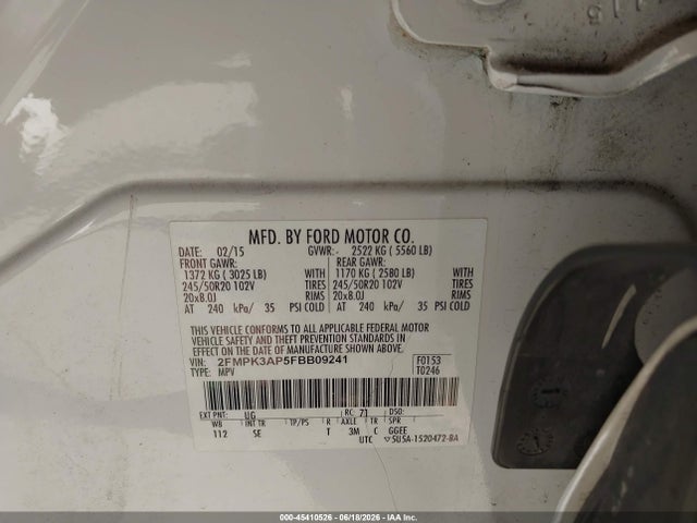 Ford EDGE SPORT 2015 2FMPK3AP5FBB09241 Image 9