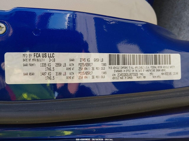 2C4RDGBG9JR273329 Dodge Grand Caravan Se