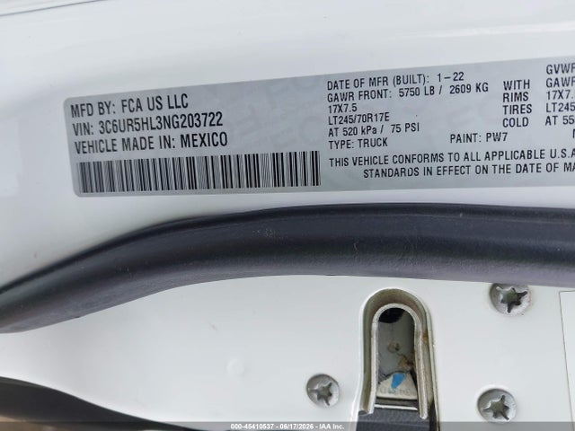 RAM 2500 2022 3C6UR5HL3NG203722 Image 9