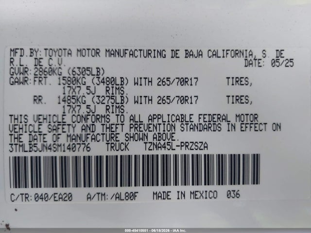 Toyota Tacoma Trd Off Road 2025 3TMLB5JN4SM140776 Image 9