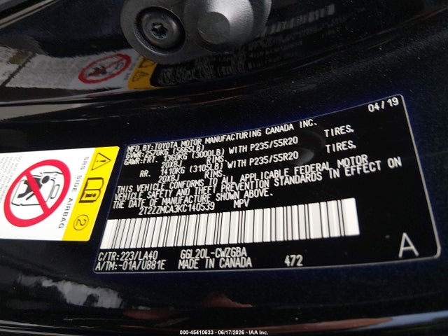 Lexus RX 350 2019 2T2ZZMCA3KC140539 Image 9